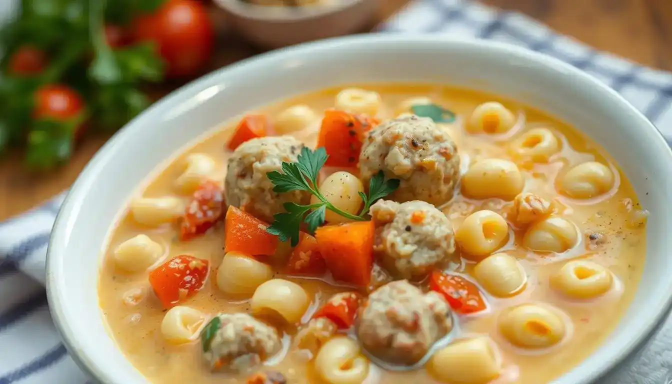 Creamy Parmesan Italian Sausage Ditalini Soup Recipe