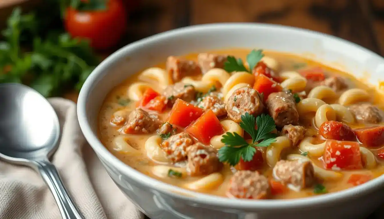 Creamy Parmesan Italian Sausage Ditalini Soup Recipe