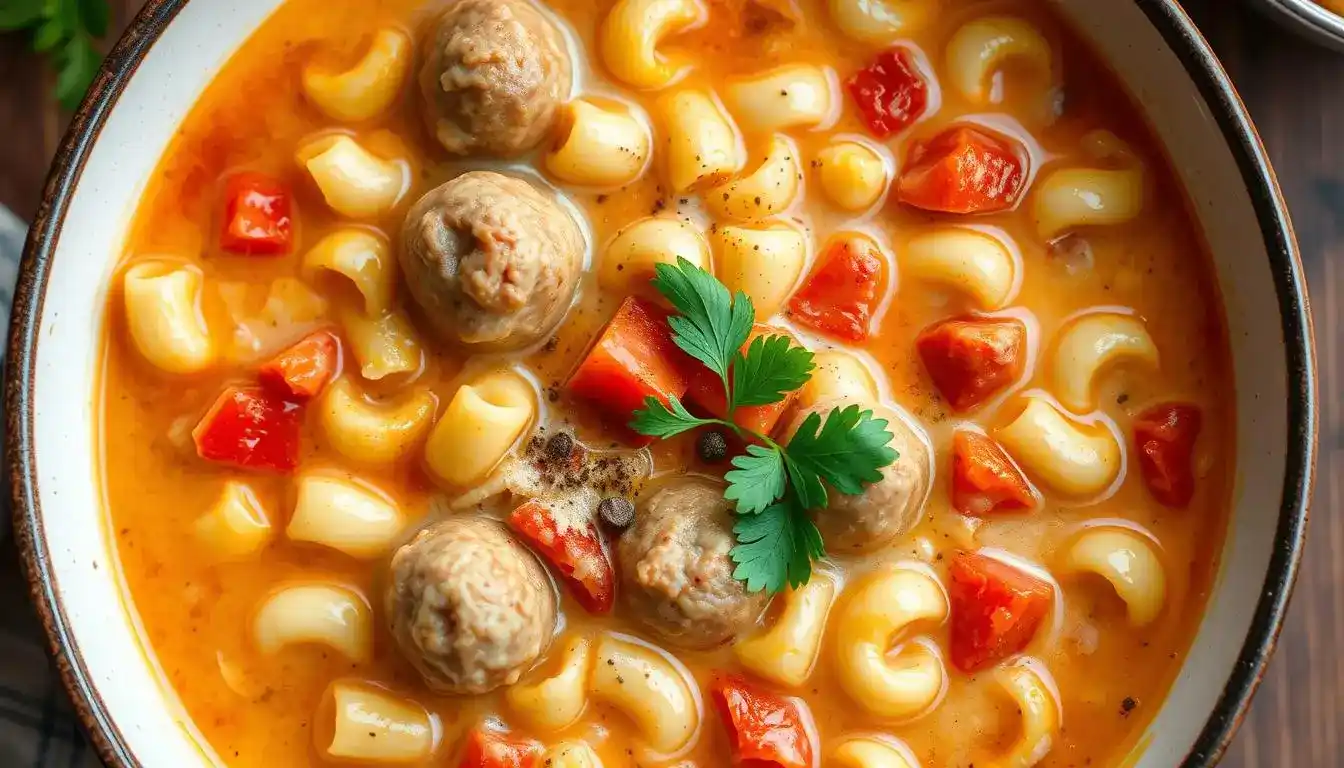 Easy Creamy Parmesan Italian Sausage Ditalini Soup Recipe