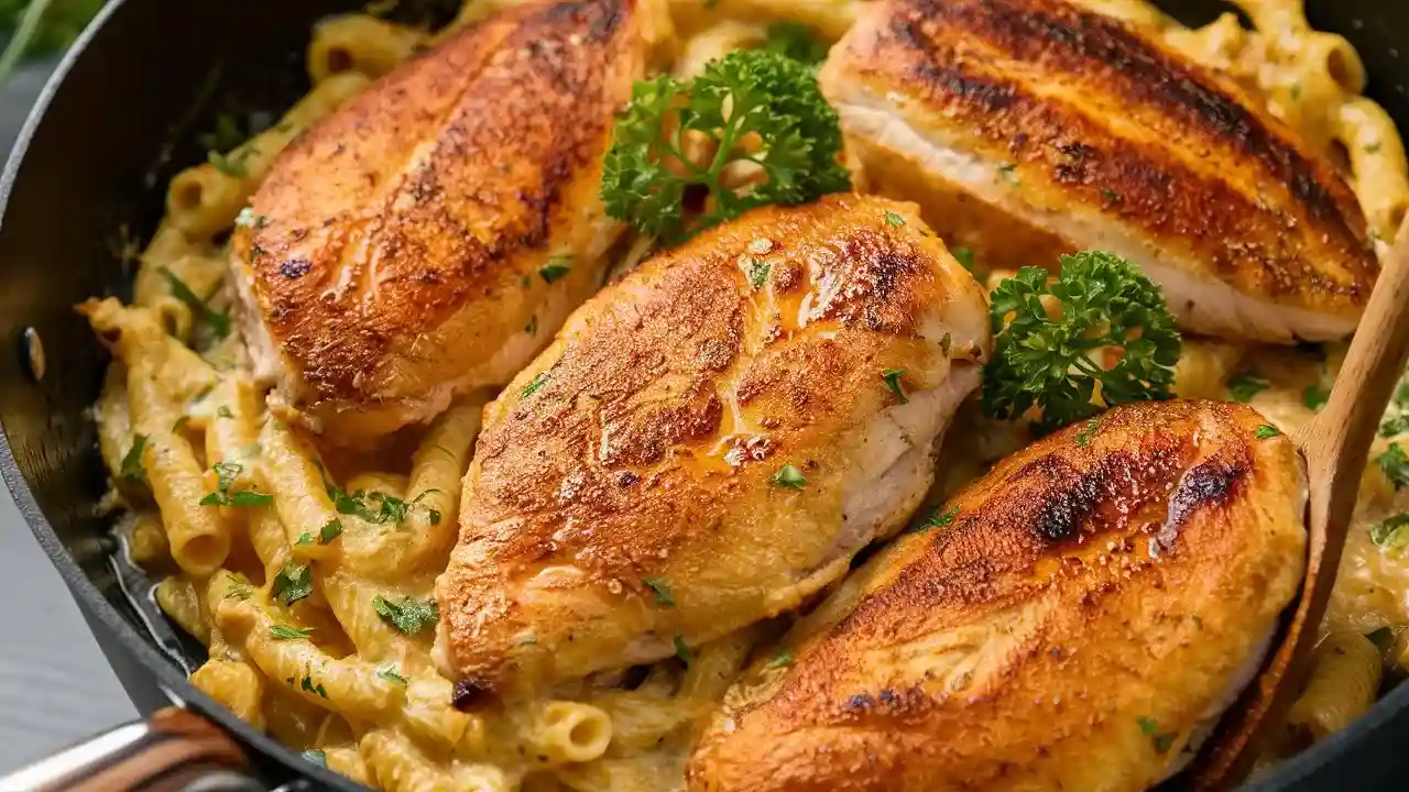 Creamy Parmesan Chicken Orzo Skillet