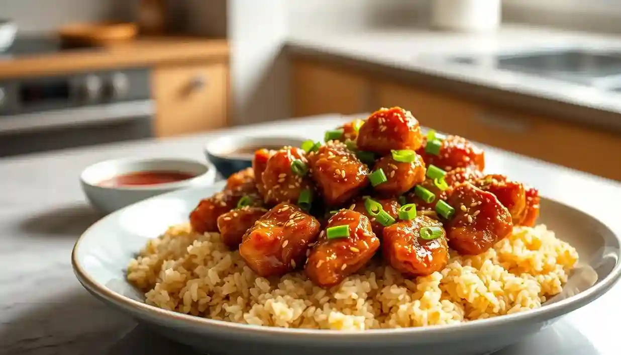 Crispy Sesame Chicken and Fried Rice Recipe