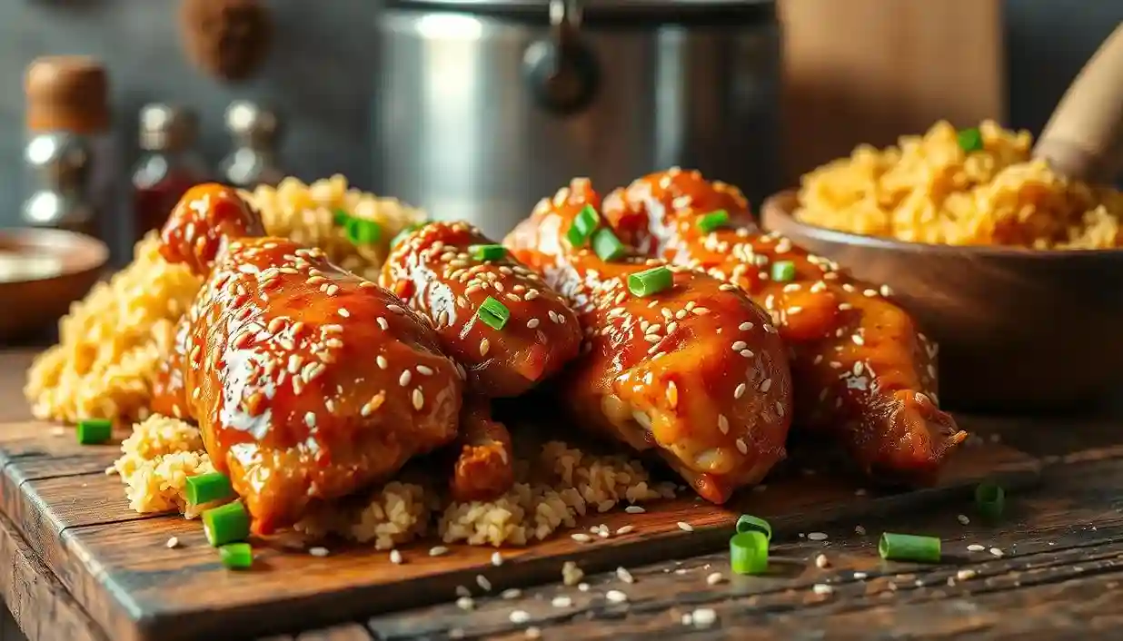 Crispy Sesame Chicken and Fried Rice