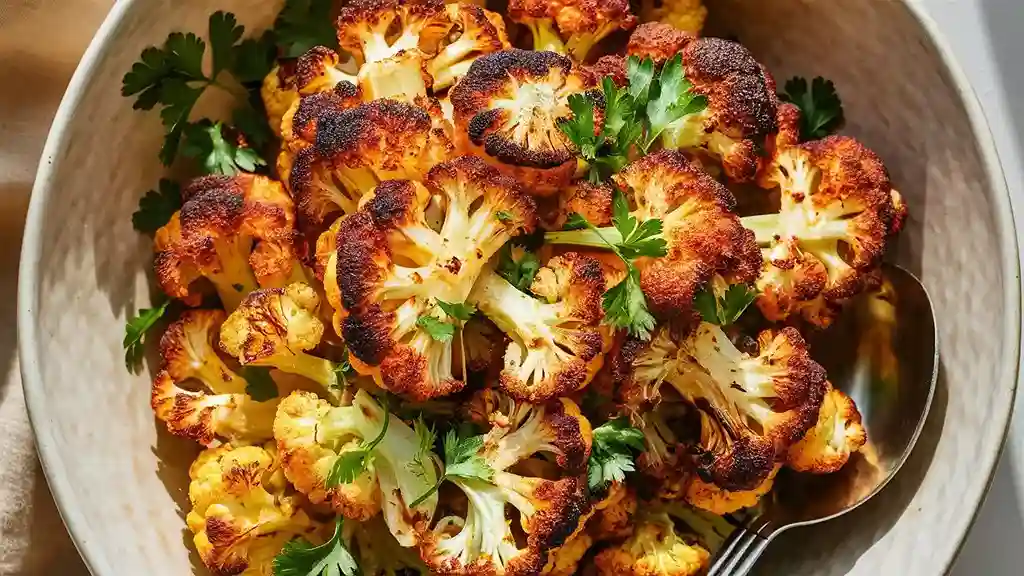 Garlic Parmesan Roasted Cauliflower Recipe