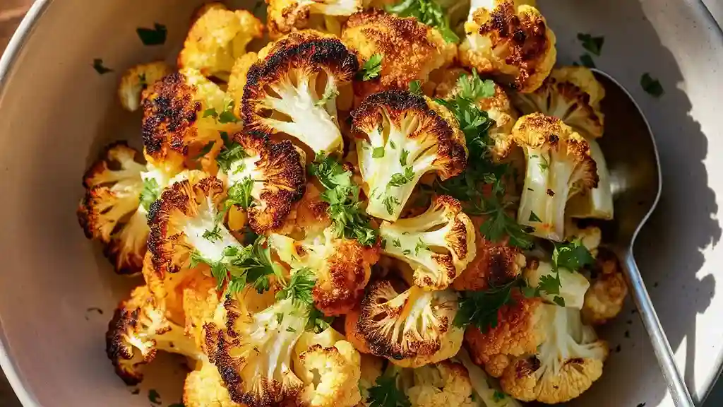 Garlic Parmesan Roasted Cauliflower