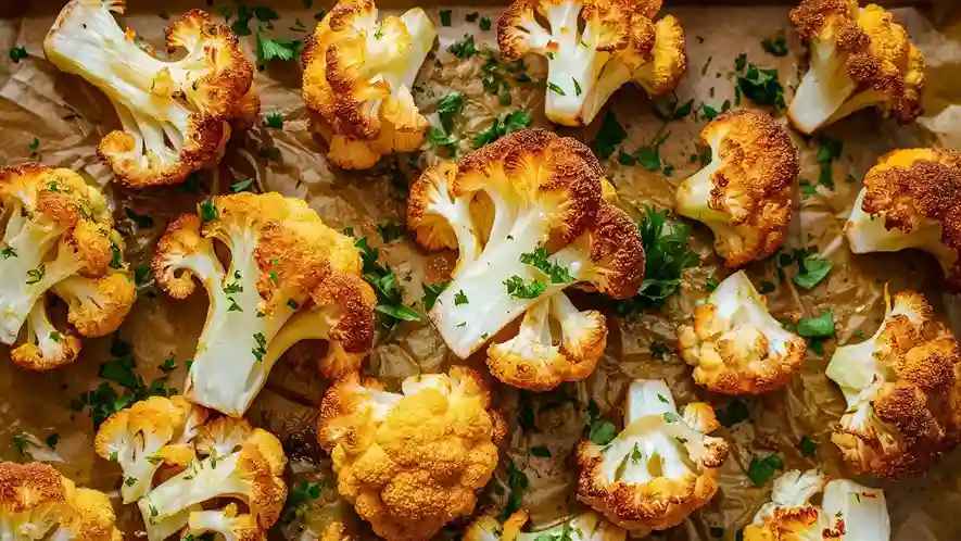 Roasted Parmesan Crusted Cauliflower