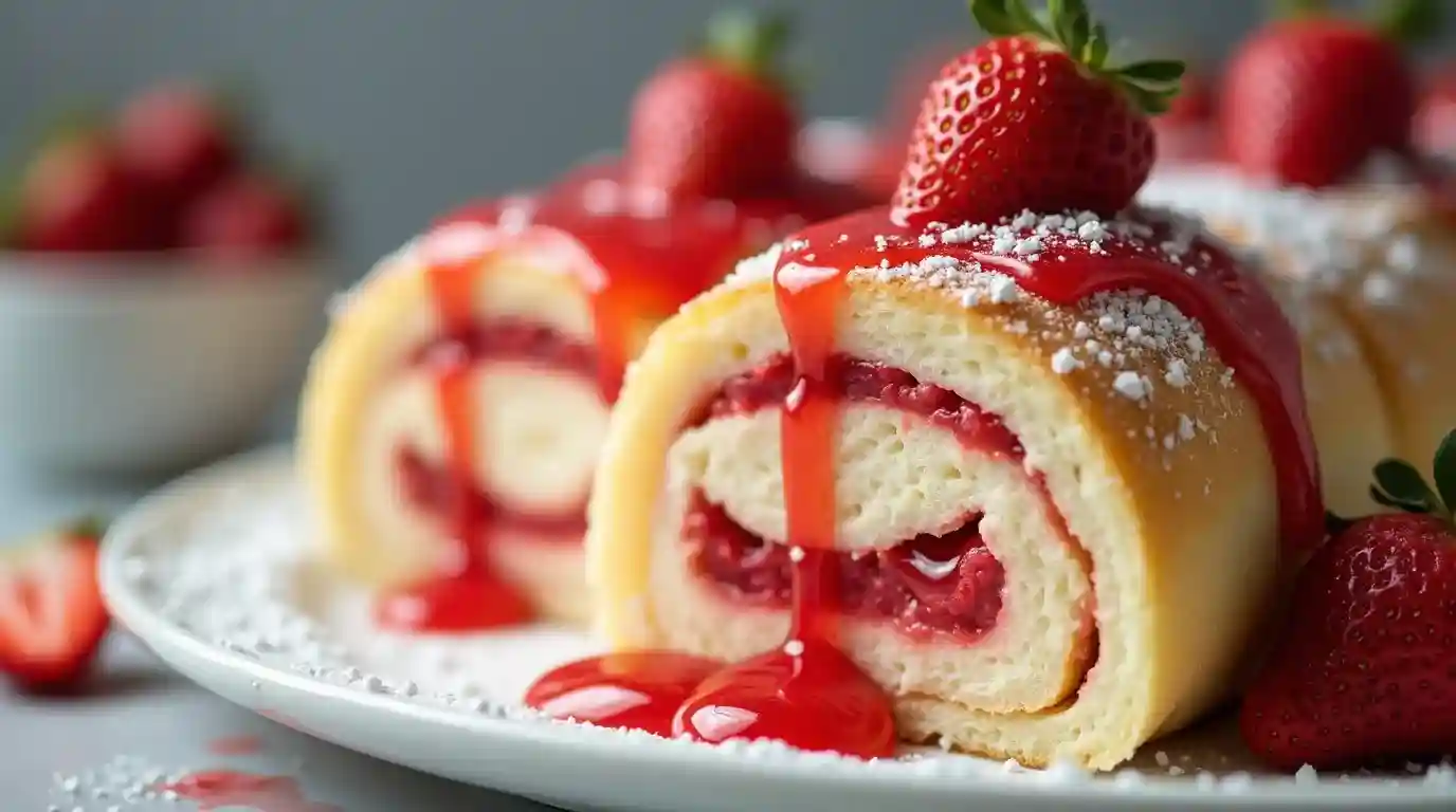 Strawberry Shortcake Cheesecake Rolls